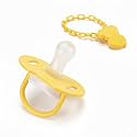 Safe-O-Kid®- BPA-Free Pacifier/Soother with Holder Chain – Non-Toxic, Safe for Babies, Convenient and Durable, Keeps Pacifier Clean - (Assorted)