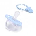 Safe-O-Kid® BPA-Free Pacifier/Soother with Holder Chain – Non-Toxic, Safe for Babies, Convenient and Durable, Keeps Pacifier Clean - (Assorted)