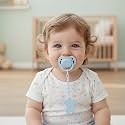 Safe-O-Kid®- BPA-Free Pacifier/Soother with Holder Chain – Non-Toxic, Safe for Babies, Convenient and Durable, Keeps Pacifier Clean - (Assorted)