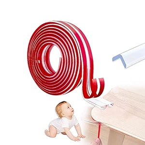 safe o kid baby proofing 100 silicone transparent edge protector strip for kids pre-taped adhesive multipurpose 66ft edge for cabinets tables drawer pack of 4