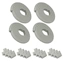 Safe-O-Kid® - Babyprrofing L-Shaped 2 mtr Long 4 Medium Edge Guards with 16 Corner Cushions for Baby Safety, Grey