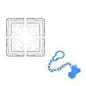 Safe-O-Kid BPA Free 2-in-1 Baby Care Set – 1 Silicone Pacifier + 4 Cushion Corner Guard (Blue & Transparent)