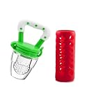 Safe-O-Kid BPA Free All-in-One Baby Care Set – Fruit Feeder with Silicone Feeding Bottle Cover (Green &amp; Red)