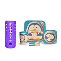 Safe-O-Kid BPA-Free Silicone Feeding Bottle Cover with Bamboo Fiber Dinner Set – Eco-Friendly &amp; Spill-Proo (Assorted)