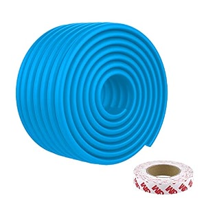 safe-o-kid 1 pcs baby corner protector for baby  extra thick high-density cushion edge guard for tables desks amp furniture  soft corner safety strip prevents head injury  2 meter long - blue