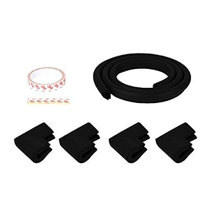 safe-o-kid - pack of 2- unique high density 2 mtr long u shaped edge guards with 8 corner cushions black