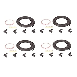 safe-o-kid - unique high density l-shaped 2 mtr long mini 4 edge guard with 16 corner cushions - brown