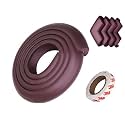 Safe-O-Kid® Baby Safety 2 Meter (6.5 feet) Edge Guard with Strong 3 M Adhesive + 4 Sharp Corner Guards, BPA Free, Non-Toxic, Impact Cushion for Tables, Desks, and Furniture (Brown)