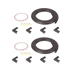 safe-o-kid - unique high density l-shaped 2 mtr long mini 2 edge guard with 8 corner cushions - brown