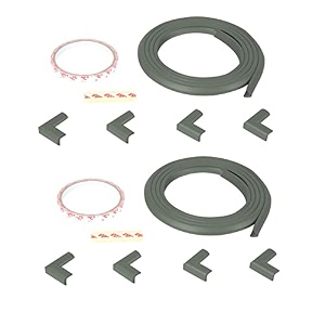 safe-o-kid set of 10 baby proofing combo of l-shaped 2 mtr long mini 2 edge guards with 8 corner protectors for sharp edges for babies- grey