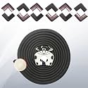 Safe-O-Kid -(Pack of 2)- Unique High Density L-Shaped 2 mtr Long Large Edge Guard with 8 Corner Cushions - Black