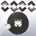 Safe-O-Kid® Baby Proofing Edge &amp; Corner Guards | Extra Long 6.5Ft Edge Guard + 8 Corner Protectors + 1 Door Stopper| Child Safety Furniture Cushions - Black