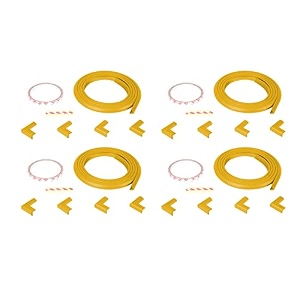 safe-o-kid - unique high density l-shaped 2 mtr long mini 4 edge guard with 16 corner cushions - yellow