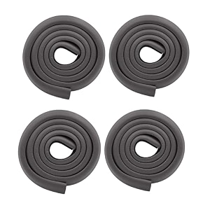 safe-o-kid baby safety 2 meter 65 feet edge guard with 3 m tape edge and corner protectors bpa free non-toxic impact cushion for tables desks and furniture black - pack of 4