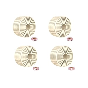 safe-o-kid 4 pcs baby corner protector for baby  extra thick high-density cushion edge guard for tables desks amp furniture  soft corner safety strip prevents head injury  2 meter long - cream