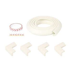 safe-o-kid baby proofing edge guards 2 meter 65 ft baby safety strip  strong 3m adhesive  bpa-free non-toxic impact cushion for tables desks amp furniture  brown pack of 2