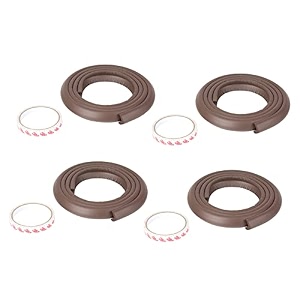 safe-o-kid -unique high density l-shaped 2 mtr long medium edge guard strips -pack of 4 lbrown