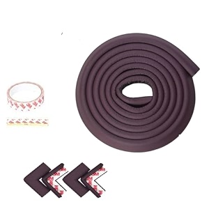 safe-o-kid - unique high density 2 mtr long u - shaped 1 edge guards with 4 corner cushions - brown