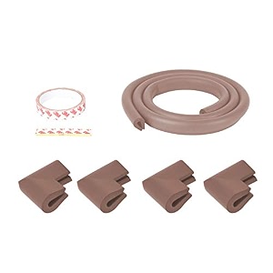 safe-o-kid - unique high density 2 mtr long u - shaped 2 edge guards with 8 corner cushions - brown