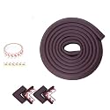 Safe-O-Kid - Unique High Density 2 mtr Long U - Shaped 1 Edge Guards with 4 Corner Cushions - Brown