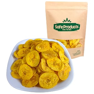 safe products authentic kerala banana chips  crispy banana chips wafers fried in pure coconut oil  traditional south indian snacks  100 natural gluten-free amp vegan  1 kg