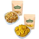 Safe Products Kerala Banana Chips (Made in Coconut Oil) and Jackfruit Chips Combo (500G Each)