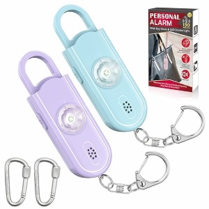 safe sound personal alarm 2 pack 130 db loud siren song emergency security alarm keychain with strobe led light personal sound safety siren for women men children elderly