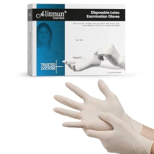 safe touch latex gloves medical examination gloves pack of 100 large size disposable powdered hand gloves non-sterile gloves