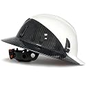 SAFEBUILDER Carbon Fiber Full Brim Hard Hats Made of Carbon Fiber Safety Helmet 6-Point Suspension ANSI Certified for Construction, Industrial, Outdoor Work