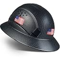 SAFEBUILDER Full Brim Hard Hats Construction Hardhats Safety Helmet Vented Adjustable Lightweight Sunshade Work Caps Industrial Head Protection ANSI Approved