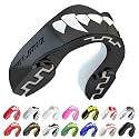 SAFEJAWZ Black Fangz Mouth Guard, Youth Dual Layer Mouthguard with Case