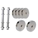 Dumbbell Set, 10Kg (2.5Kgx4) Steel Dumbbell Plates With Steel Dumbbell Rods 1 Pair, Chrome Plated Steel Dumbbell Set