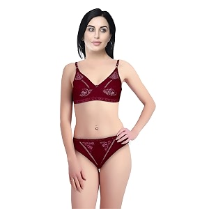 Womens Soft Cotton Bra Panty Set for