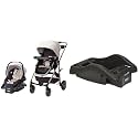 Safety 1st Deluxe Grow and Go Flex 8-in-1 Travel System, Weight Capacity from 4-35 lbs, Dunes Edge & onBoard 35 LT Adjustable Infant Car Seat Base