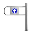 Safety Gate for Supermarkets &amp; Libraries - Stainless Steel Driveway &amp; Pedestrian Swing Door (90x97 cm, Right) - Secure Entry for High Traffic Areas