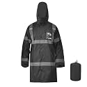 A-SAFETY High Vis Rain Jacket Trench Coat &amp;Safety Rain Jacket RIVER OTTER Rain Bibs ANSI Class 3