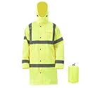 A-SAFETY High Vis Rain Jacket Trench Coat &amp;Safety Rain Jacket RIVER OTTER Rain Bibs ANSI Class 3