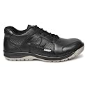 Safety Shoes Black Leather with Perforated Design