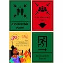 Safety Sign Sticker Pack of 4 