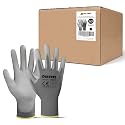 DULFINE Safety Work Gloves for Men 60 Pairs, Ultra-Thin PU Coated Grey XXL