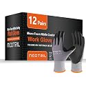 NEOTRIL Safety Work Gloves MicroFoam Nitrile Coated-3/6/12/36 Pairs,Breathable Nylon Working Gloves for Men Women