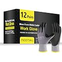 NEOTRIL Safety Work Gloves MicroFoam Nitrile Coated-3/6/12/36 Pairs,Breathable Nylon Working Gloves for Men Women