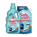 Safewash Premium Liquid Detergent 1L Bottle + 1L Refill Pouch for Woollens and Delicates with Active Fabric Conditioners | Soda and Bleach Free| PH Neutral Neutral Formula for 7-in-1 Expert Care