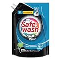 Safewash Top Load Matic Premium Liquid Detergent Refill Pouch | Colour Protect Technology | 2X Stain Removal | Suitable for All Fabrics | 3L or above