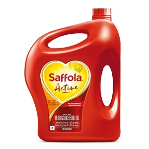 saffola active  rice bran amp soyabean multi-source edible oil  less oil absorption  vitamin a amp d 15l