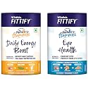 Saffola Fittify The PerfeKt Daily Energy Boost Gummies | 30 Gummies | Lemon &amp; Strawberry Flavour &amp; Saffola Fittify The Perfekt Eye Care Gummies | 30 Gummies | Strawberry Flavour