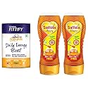 Saffola Fittify The PerfeKt Daily Energy Boost Gummies | 30 Gummies | Lemon &amp; Strawberry Flavour &amp; Saffola Honey, 100% Pure NMR tested Honey, Squeezy Pack, 2 x 400g (Buy 1 Get 1)