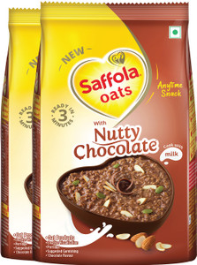saffola oats with nutty chocolate healthy  tasty anytime snack 800g pouch 2 x 400 g