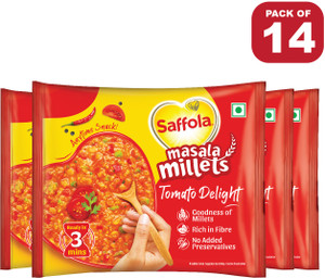 saffola masala millets tomato delight  lower in calories rich in fibre pouch 14 x 35 g