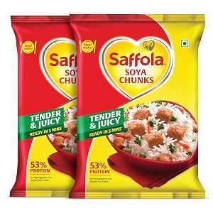 saffola soya chunks with supersoft technology 53 protien tender amp juicy 400gm pack of 2